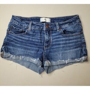 BKE Stella Womens Denim Shorts Size 28 Medium Wash Raw Hem